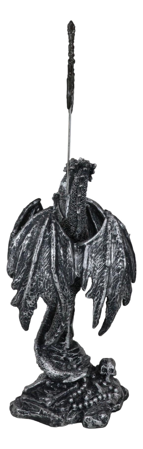 Fantasy Gothic Climbing Double Dragon And Excalibur Sword Letter Opener Figurine