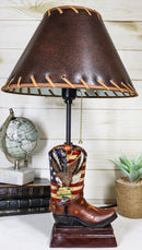 American Forgotten Soldier Eagle Rifle And Helmet Cowboy Boot Desktop Table Lamp