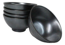 Pack Of 6 Black Tetsu Kesho Collection Small Rice Soup Appetizer Bowls 10oz