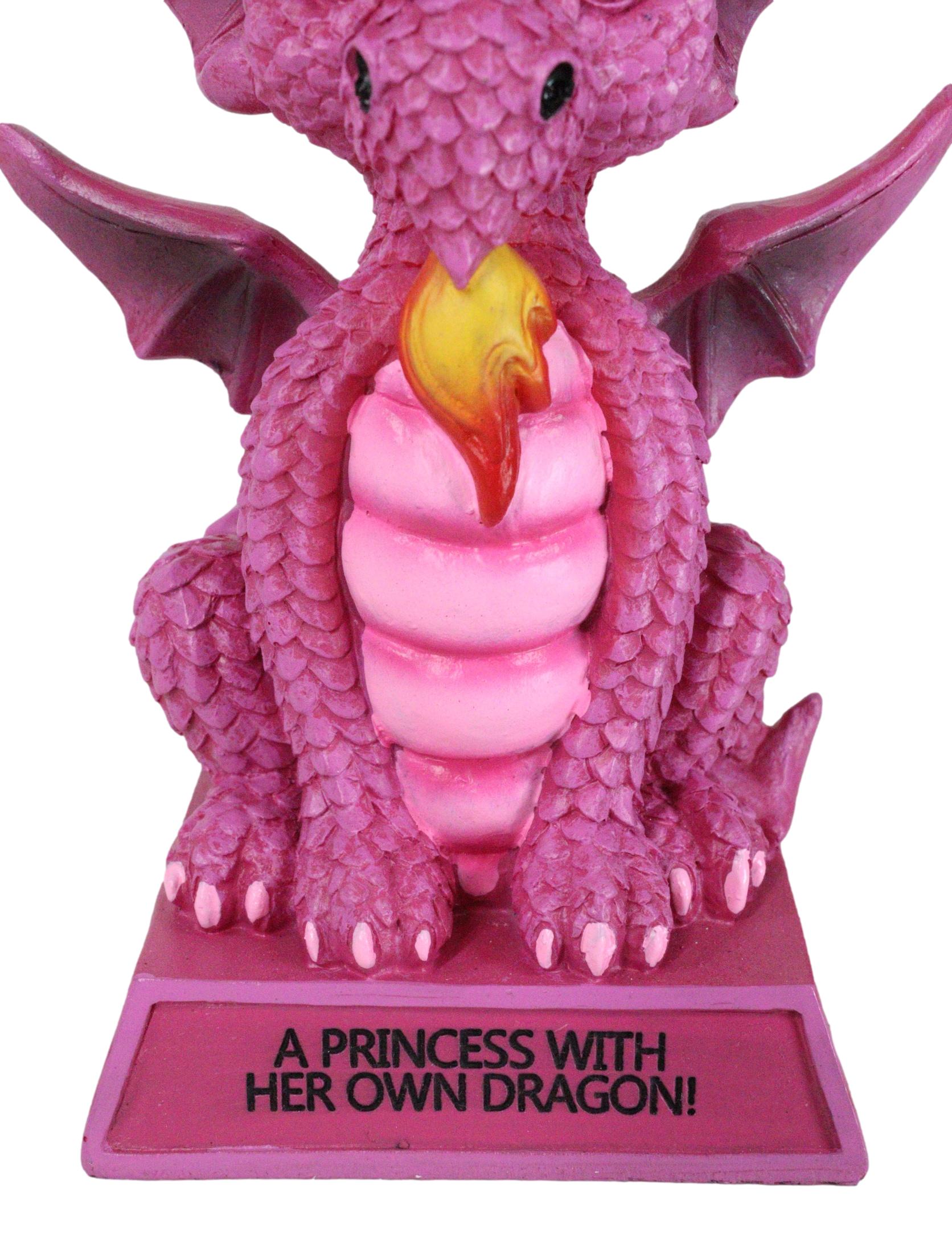 Pink Drake Koan Cartoon Chibi Dragon Figurine A Princess With Her