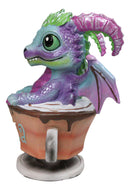 Ruth Thompson Artisan Mocha with Scotty Drake Wyrmling Dragon In Cup Figurine