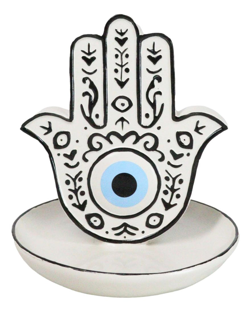 Wicca Hand of God Hamsa Palm Evil Eye Ceramic Backflow Incense Holder Figurine
