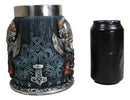 Gothic Viking Horned Warrior Danegeld Skull Tankard Mug 20oz With Hammer Handle