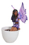 Amy Brown Fantasy Magic FAE Purple Winged Ebony Fairy Sitting On Teacup Figurine