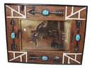 Southwest Boho Native Indian Turquoise Arrows Faux Wooden 4"X6" Picture Frame