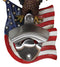 Patriotic USA Freedom Bald Eagle Perching On American Flag Wall Bottle Opener