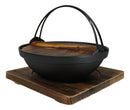 Large Cast Iron Japanese Sukiyaki Shabu Nabe Cooking Hot Pot With Trivet 9.5"D
