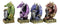 Set of 4 Fantasy Metallic Colorful Miniature Alchemy Battle Dragons Figurines