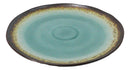 Pack Of 6 Crackle Green Midori Kannyu Ceramic Wavy Round Dinner Plates 11" D
