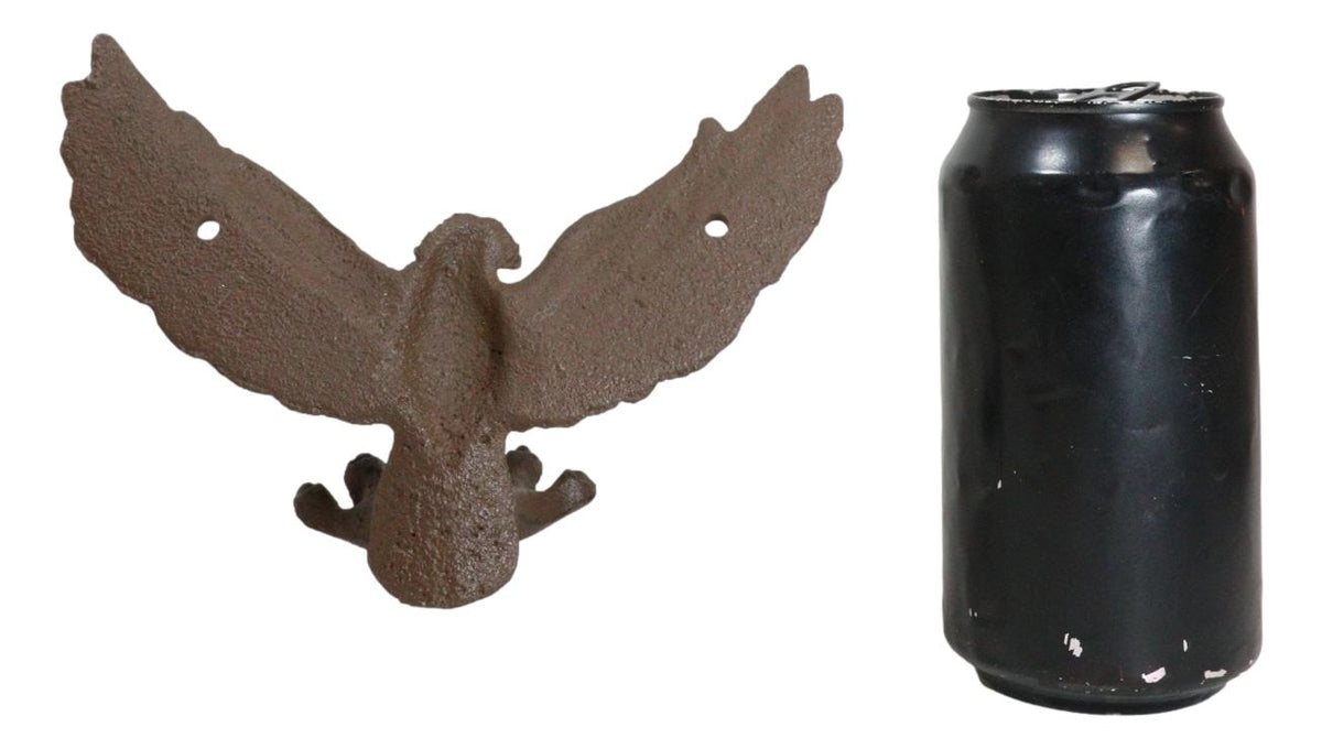 Pack Of 2 Cast Iron Rustic American Bald Eagle Multi Peg Coat Keys Wall Hooks