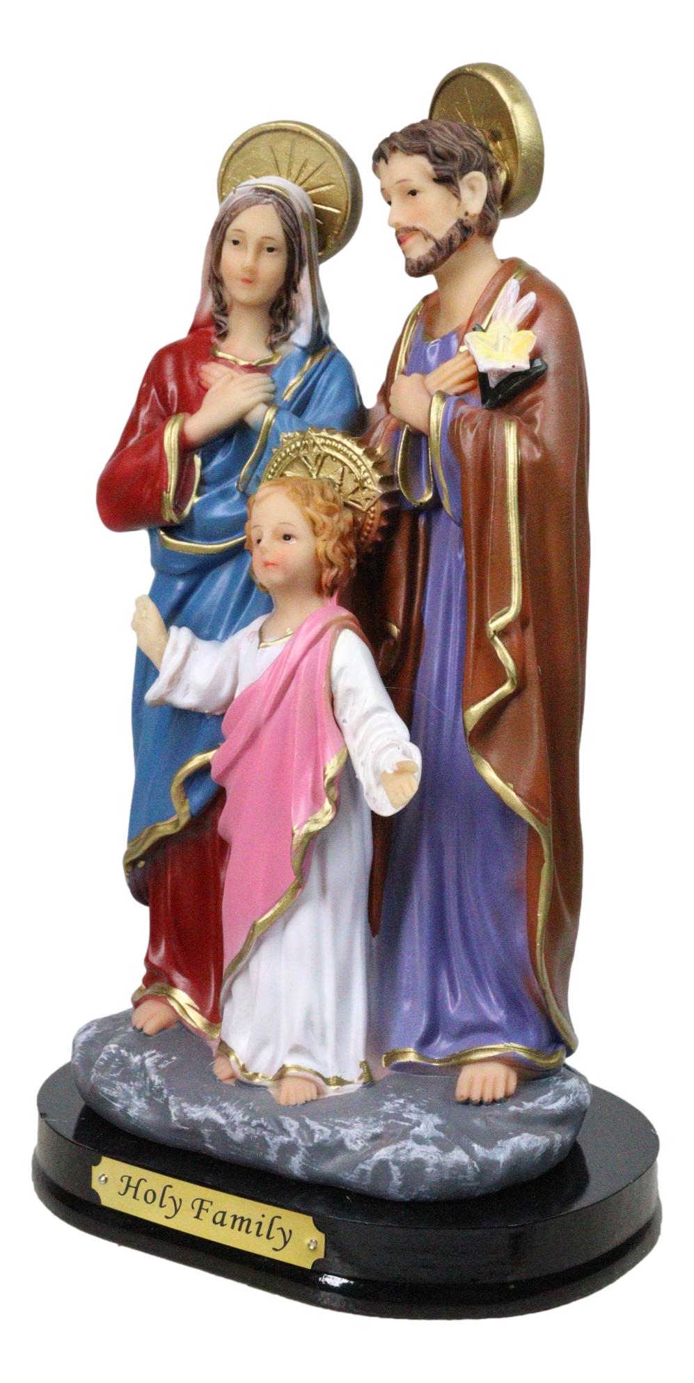The Holy Family Mother Mary Joseph and Jesus Catholic Figurine With Base 8"H