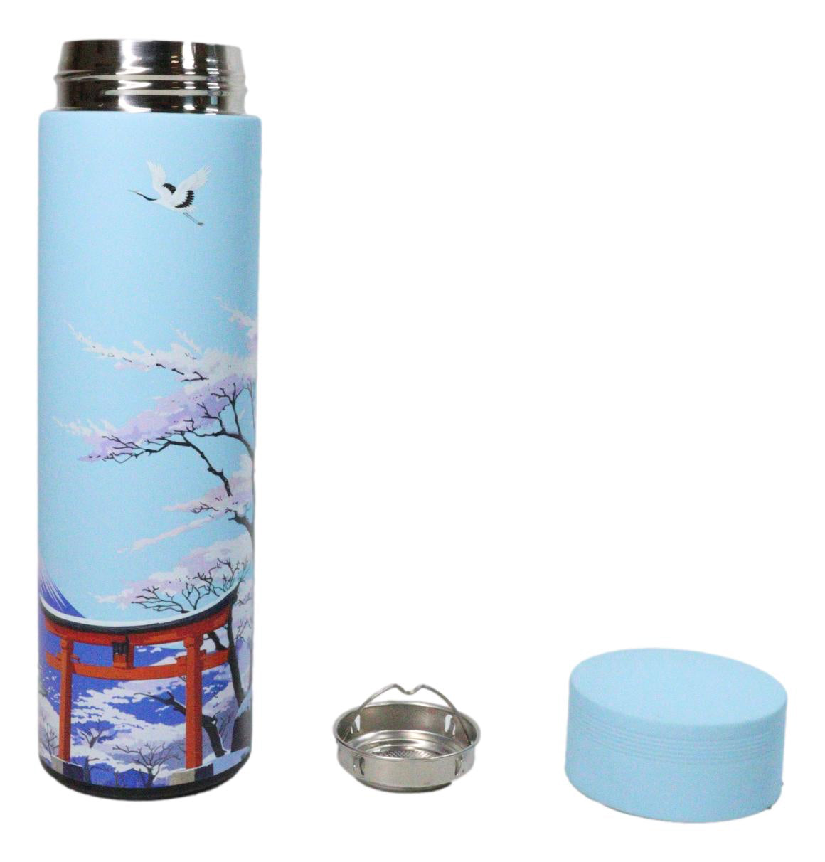 Mount Fuji 17oz Vacuum Insulated Stainless Steel Thermos Bottle with Tea Infuser