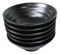 Pack Of 6 Modern Ridged Matte Black Melamine Large Round Ramen Soup Bowls 48oz