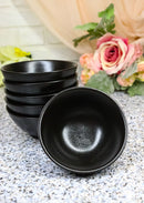 Pack Of 6 Black Kokuyo Minimalist Ceramic Small Rice Soup Appetizer Bowls 10oz