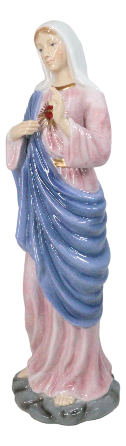 Immaculate Sacred Heart of Mary Blessed Virgin Bone China Porcelain Figurine