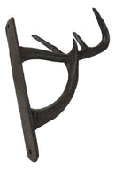 Set of 2 Cast Iron Vintage Western Rustic Deer Antlers Multi Point Wall Hooks