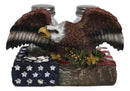 American Bald Eagle With Olive Branch On US Flag Salt & Pepper Shakers Holder
