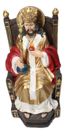 Christian Decor Crowned Christ The King Sitting On The Throne Sculpture 7.75" H