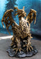 Forest Tree Ent Greenman Dendritic Dragon with Red Blood Moon Eyes Figurine