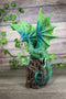 Green Terra Wyvern Monarch Dragon Perching On Medieval Castle Tower Figurine