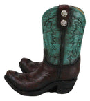 Rustic Western Teal Green Tooled Leather Conchos Cowboy Boots Cell Phone Holder