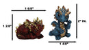 Set of 12 Colorful Metallic Baby Rock Dragons in Multiple Poses Mini Figurines