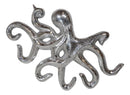 18"L Nickel Plated Aluminum Nautical Marine Sea Octopus Wall Decorative Plaque