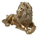 Faux Brass Gold African Safari In Regal Pose Lion King of The Jungle Figurine