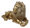 Faux Brass Gold African Safari In Regal Pose Lion King of The Jungle Figurine