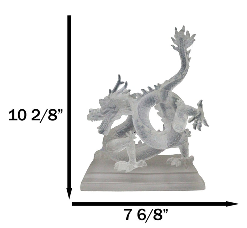 Legendary Chinese Orient Azure Dragon King Frosted Translucent Acrylic Figurine