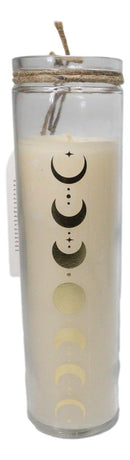 Pack of 2 Celestial Moon Phase Tube Candle Coconut Tall Candles In Glass Jar 8"H