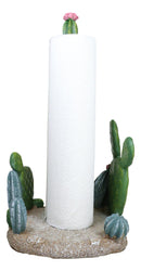 Rustic Western Desert Forest Saguaro Cactus Cacti Paper Towel Holder Stand Decor