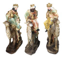 Nativity Three Wise Men Balthasar Caspar Melchior On Camels Figurine Set 14"H