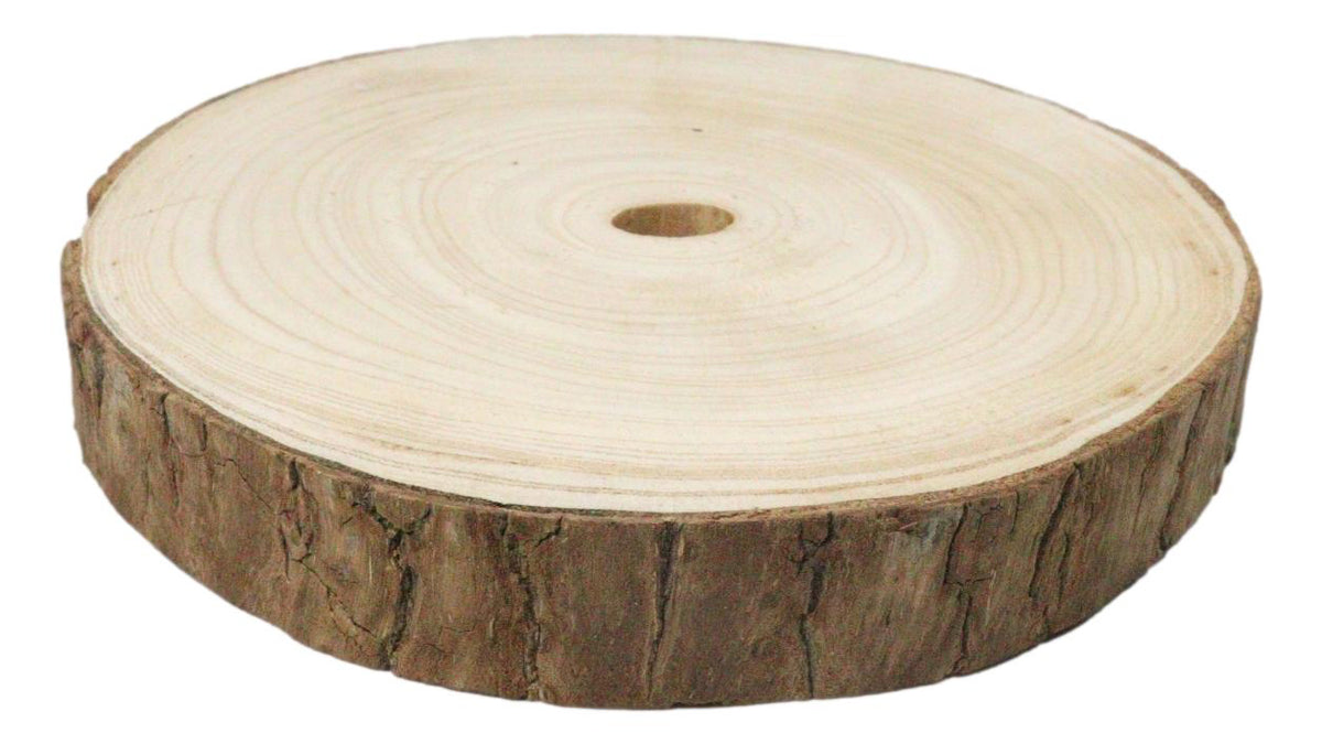 Pack Of 4 Unfinished Natural Wood Slices With Bark 8.25"D DIY Arts And Crafts