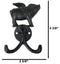 Rustic Cast Iron Black Country Farmhouse Flying Angel Porky Pig Double Wal Hooks