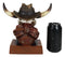 Western Cowboy Horned Cow Skull with Hat and Bandana Scarf Desktop Figurine
