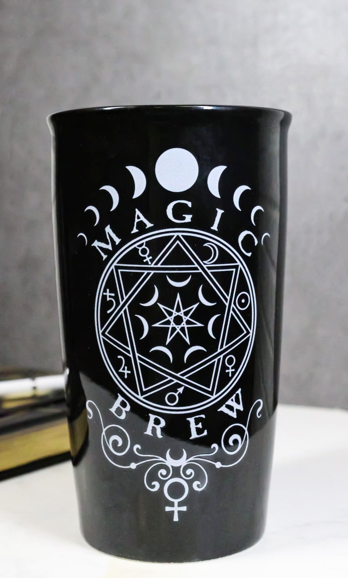Wicca Witchcraft Phases Of The Moon Magic Brew Ceramic Travel Mug Coffee Tea Cup