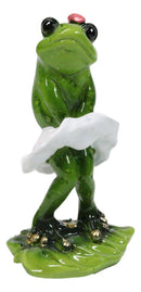 Sexy Lady Marilyn Green Frog with Pink Ribbon and White Cocktail Dress Figurine