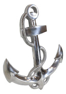 Nautical Ocean Marine Polished Aluminum Metal Ship Anchor Wall Decor Plaque 18"H