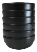 Pack Of 6 Black Silk Melamine Rice Miso Soup Salad Appetizer Shallow Bowls 12oz