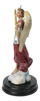 Archangel Saint Michael Holding Sword And Scroll Figurine With Brass Name Plate