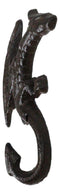 Set Of 2 Cast Iron Climbing Winged Sentinel Guardian Dragon Wall Hooks Sculpture