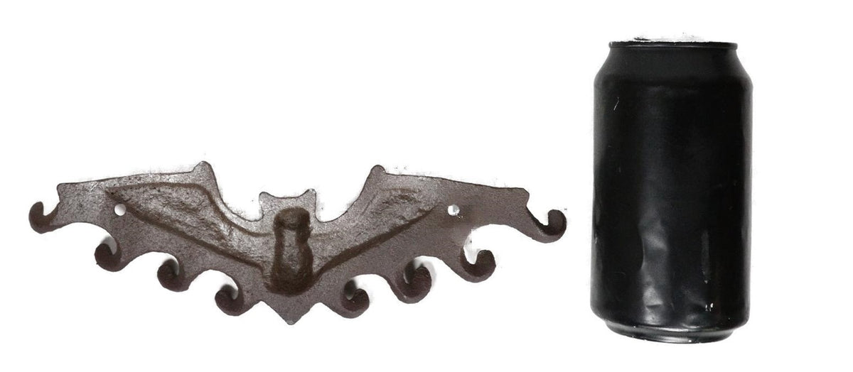 Cast Iron Rustic Dracula's Perch Winged Bat 8 Pegs Quadruple Wall Hook Decor