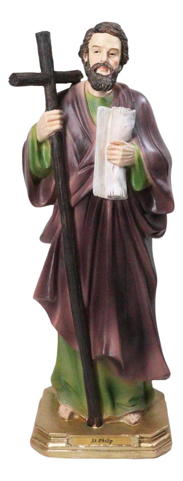 Apostle Disciple Of Jesus Saint Philip Holding Tall Cross Figurine 12" Series