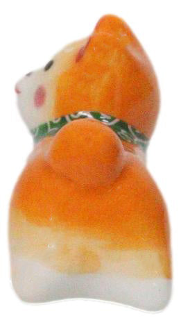 Tan Shiba Inu Dog Ceramic Chopstick Rests Set of 6 with Bamboo Chopsticks