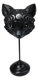 Gothic WIcca Mystic Moon Cat Masque Ornament On Pole Stand Or Wall Sculpture
