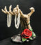 Day of the Dead Skeleton Hand Rose Jewelry Stand By DWK Necklaces Rings Earrings