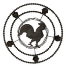 16"D Vintage Rustic Country Farm Rooster Chicken Metal Wall Circle Decor Plaque