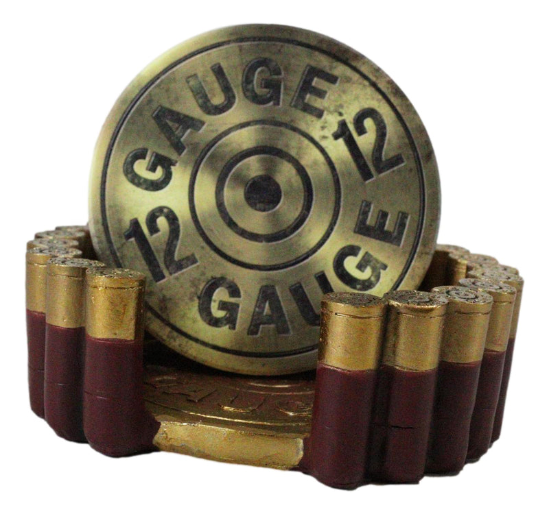 Western 12 Gauge Shotgun Shells Hunter's Ammo Round Coaster Set