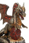 Fantasy Bronzite Fire Dragon Guarding LED Scaled Egg Decorative Figurine